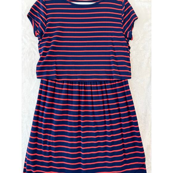 NWT GAP Maternity Blue Red Stripe Dress M Patriotic Nautical - Picture 3 of 8